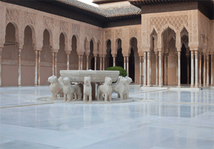 Løvegårde på Alhambra i Granada