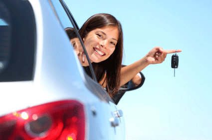Girl with carkey