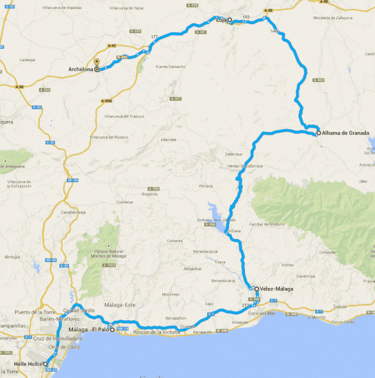 Ruta en coche por la Axarquia