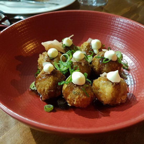 Broken Eggs with Chistorra Sausages tapas