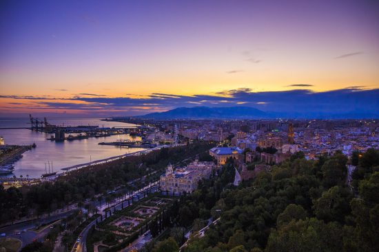 Sunset view from Castillo de Gibralfaro