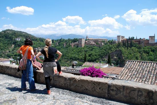 Two women at Mirador San Nicolas in Granada
