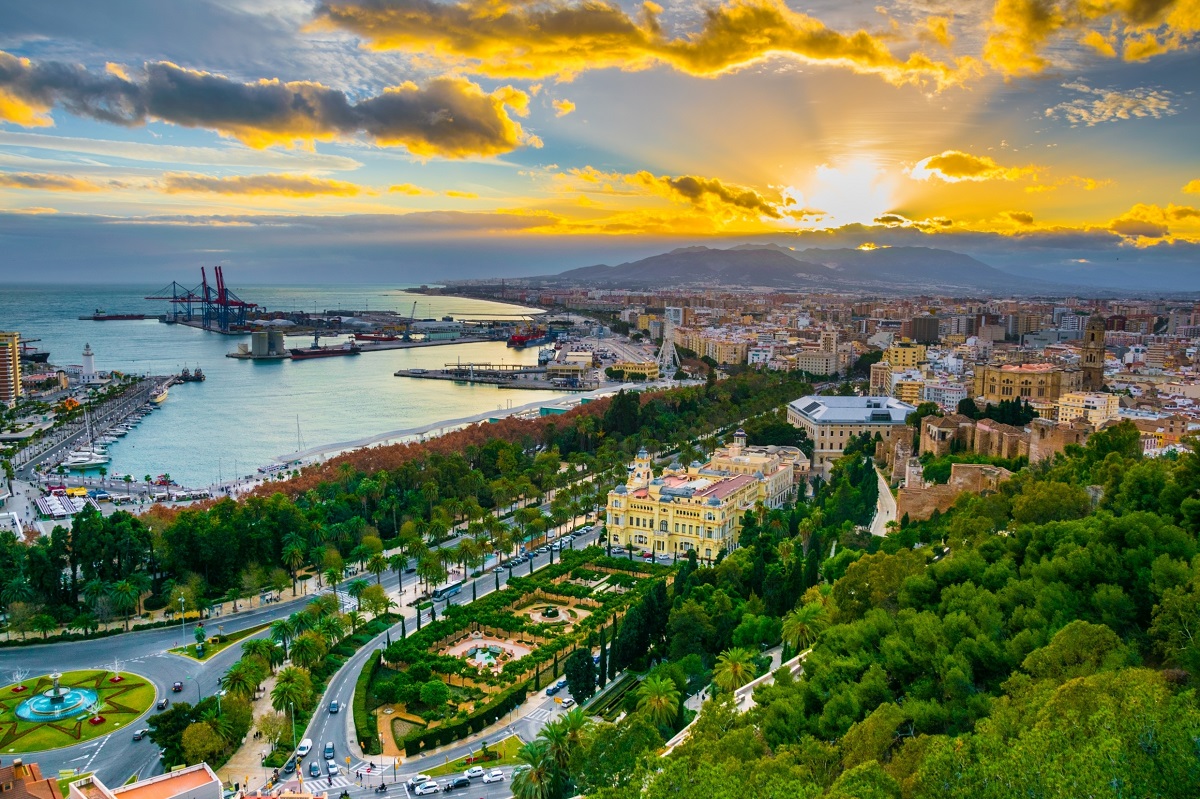Malaga sunset view