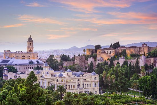 Malaga at dusk