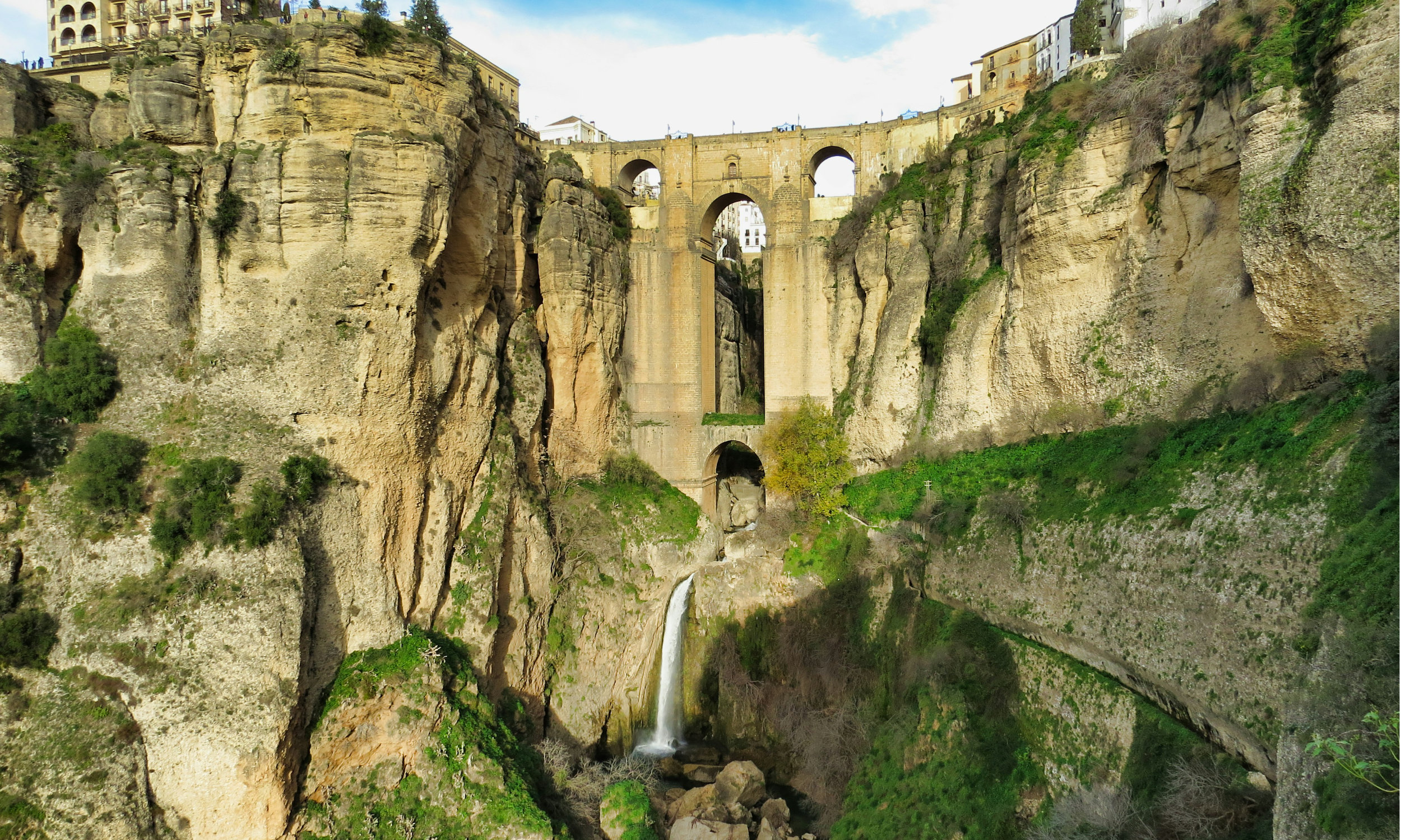View of the Tajo Gorge in Ronda, Malaga.