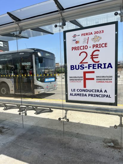 Autobus en la Feria de Málaga