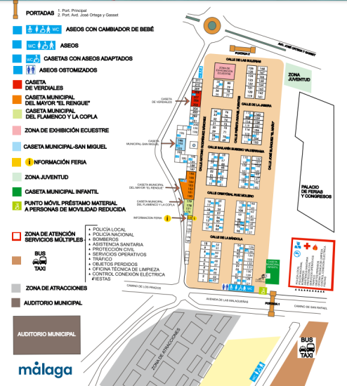 Plano de Casetas Feria de Málaga 2024