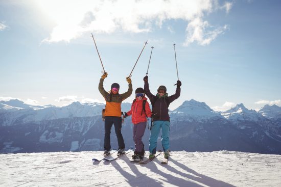 Children enjoying snowy adventures at Sierra Nevada