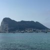 Panoramic view of the Rock of Gibraltar from the sea